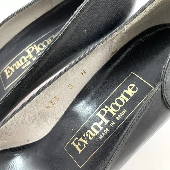 1970's EVAN PICONE gray leather swirl unique high heel pumps - Picture 8 of 15